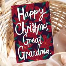 1pc, "Happy Christmas Great Grandma" Christmas Card, Festive Holiday Greeting, Perfect Gift For Family And Friends, Christmas Card For Anyone, Home & Office Stationery