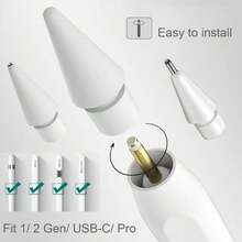 Replacement Pencil Tips Compatible With Apple Pencil Pro, Fine Point Metal Tip Compatible With Apple Pencil 2nd Generation And 1st Generation/Apple Pencil USB-C Wear-Resistant & Precise Control Ipencil Tips Sets With Case - Multicolor - View 7