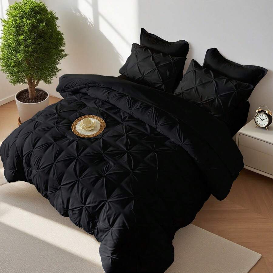 5/7pcs Modern Minimalist Bed Comforter Set, 100% Microfiber Soft Breathable Bedding Set, Comfortable And Durable, Include 1 Comforter+1 Flat Sheet+1 Fitted Sheet+1/2 Pillowcases+1/2 Pillowshams,All-Season, Bed In A Bag, Room Decor, Best Gift