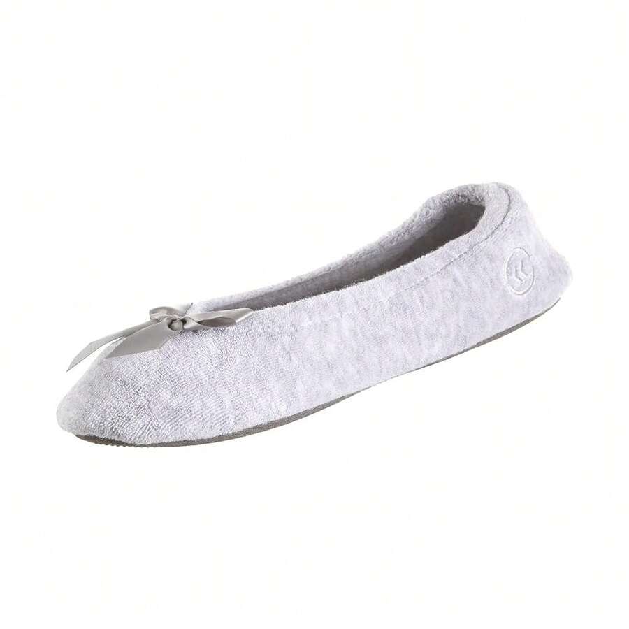 Isotoner Women's Terry Ballerina Slipper Clog - 希瑟.格雷 - 查看 1