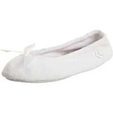 Isotoner Women's Terry Ballerina Slipper Clog - 白條紋 - 查看 2