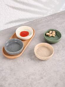 4pcs Ceramic Condiment Dishes - Soy Sauce, Vinegar, Seasoning Dishes, 4 Color Options, Ceramic Small Appetizer, Sushi, Wasabi Dipping Sauce Dishes, Commercial Spice Dishes, Household Kitchen, Dorm, Kitchen Supplies, Tableware Accessories, Kitchen Utensils, Best Christmas, Halloween, Thanksgiving, New Year, Holiday Gift