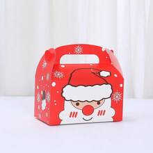 4pcs Christmas Theme Handheld Gift Boxes, Cartoon Apple Packaging Boxes For Christmas Eve, Afternoon Tea, Desserts, Cakes