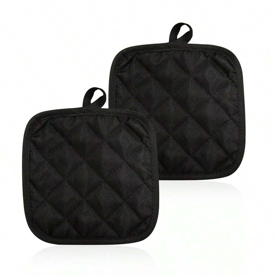 2 Stück/4 Stück schwarze quadratische hitzebeständige Topfuntersetzer, Küchen-Mikrowellen-Ofenhitzeisolierungsmatten, Muss-Haves für Zuhause und Küche, Küchengeräte und -ausstattung als praktische Weihnachtsgeschenke