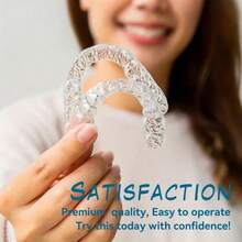 2pcs Transparent Teeth Whitening & Alignment Trays, Night Use Odorless Oral Care Accessories, Relieve Teeth Grinding - 白色 - 查看 7