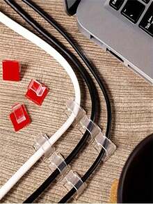 10-50个装电缆夹，粘性电缆整理器，耐用强力电缆夹，适用于汽车、办公室和家庭 - 彩色 - 查看 5