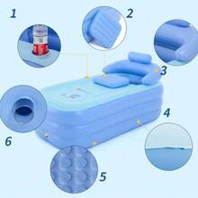 1 Stück tragbare aufblasbare Badewanne, freistehende aufblasbare Badewanne, faltbare tragbare Funktion, geeignet für Erwachsene Spa-Zentren, (hochdichtes PVC)