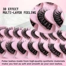 20 对 D 卷全条睫毛蓬松浓密假睫毛可重复使用仿貂皮睫毛条状睫毛、睫毛、睫毛、假睫毛 - 黑色 - 查看 9