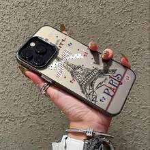 Funda de Teléfono Torre Eiffel de París para 16 15 14 13 12 11 Pro X XR XSMAX 8 Plus Cubierta Trasera Mate Antigolpes - Colores mixtos - Ver 1