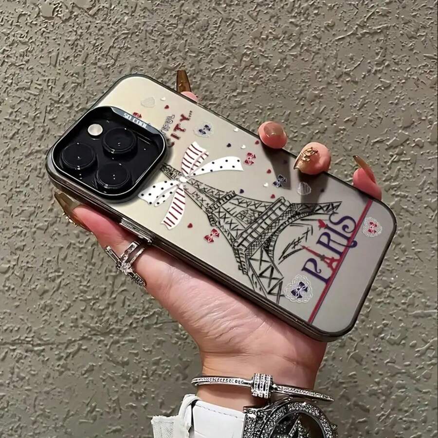 Funda de Teléfono Torre Eiffel de París para 16 15 14 13 12 11 Pro X XR XSMAX 8 Plus Cubierta Trasera Mate Antigolpes - Colores mixtos - Ver 1