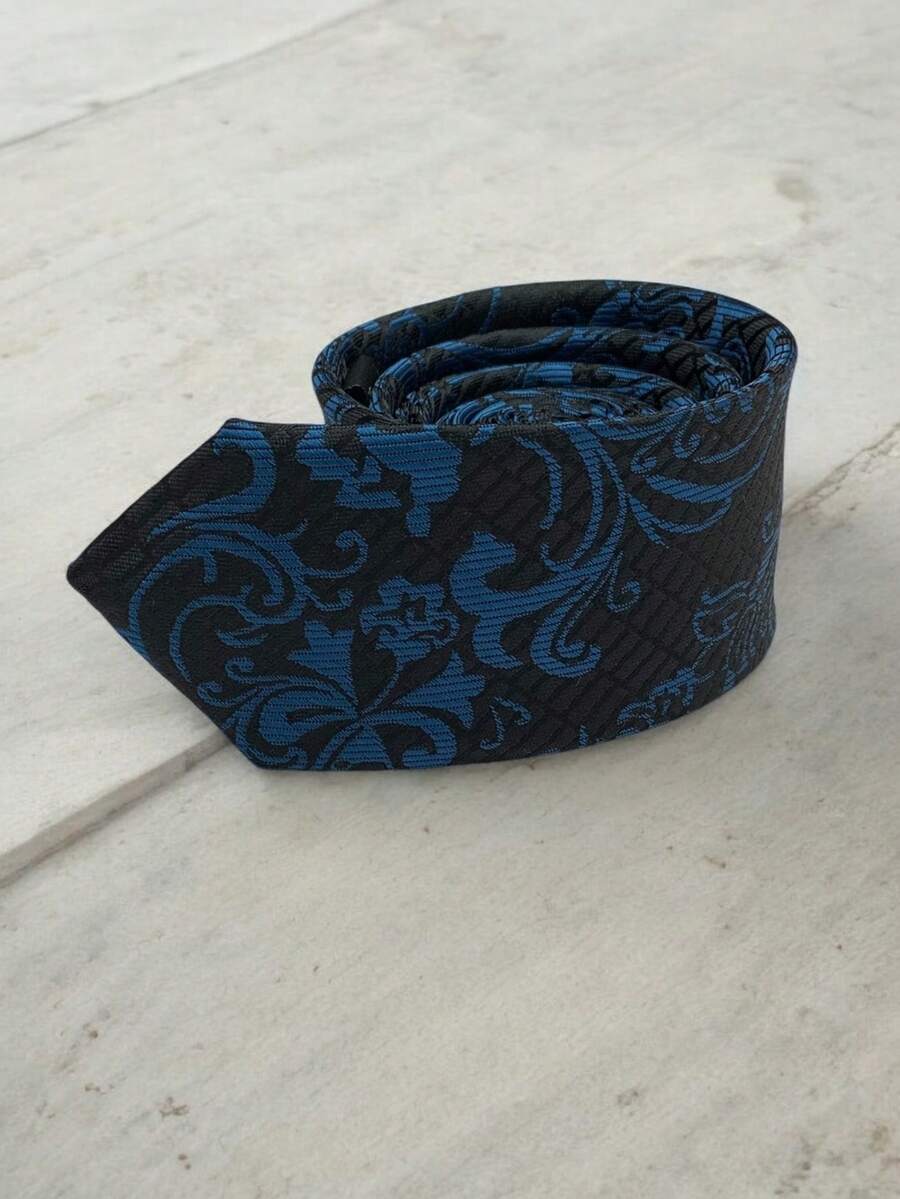 Luxury Men's Skinny Ties Polyester Silk Solid Polka Dot Striped Check Skinny Jacquard Groomsman Tie - 薄荷綠 - 查看 1