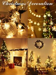 10M6M/3M/1.5M Christmas Snowflake Lamp Winter Decorative Snowflake Decorative Light String, Warm Color Lamp, White Lamp, Colored Lamp, Happy New Year, Camping Decoration, Star Fairy Nightlight Lamp, Lantern, Dry Battery Power Supply (Excluding) - Snowflake Lantern - View 6