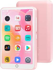 Oilsky 80GB MP3 播放器，带蓝牙和 WiFi，MP3 和 MP4 音乐播放器，带 Spotify、Music、Deezer、Audible、浏览器，4.0 英寸 IPS 触摸屏 Android 播放器，带扬声器、FM 收音机，最高 512GB