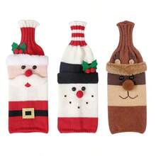 Christmas Decorations Santa Claus Wine Bottle Covers, Knitted Champagne Bottle Sleeves, For Restaurant Holiday Settings Christmas, Halloween, Thanksgiving Gifts Easter Gifts Christmas Decorations Christmas Gifts Christmas Decorations Home Christmas Gifts Christmas Decor