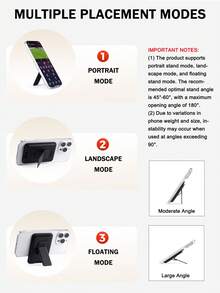 EIGIIS 1 件适用于 的二合一磁性卡夹钱包，轻质磁性手机钱包支架，可调节皮革磁性卡夹适用于 16/15/14/13 系列等，可容纳 3 张卡，简约纤薄的磁性卡夹，送给朋友家人的完美礼物 - 多色-2 - 查看 6