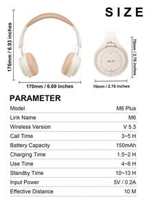 New Arrival Wireless Headphone With Hi-fi Stereo, Heavy Bass, Hd Calling, Foldable Design, Portable For Girls, Macaron Style, Ideal Gift - Apricot - View 10