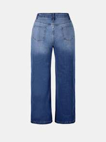 Women's Gradient Color Pocket Casual Fashion Straight Leg Jeans