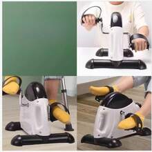 Mini Exercise Bike,  Under Desk Bike Pedal Exerciser Portable Foot Cycle Arm & Leg Peddler Machine With LCD Screen Displays - Black - View 3