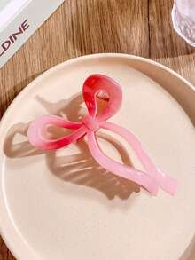 1pc/Pack Ribbon Bow Plastic Clip For Women, Suitable For Daily Use,Hair Accessories,Hair Claw,Claw Clips,Hair Clutch,Hair Jaw Clip Fall Winter Hair Clip For Vacation Outfits Woman - Multicolor - View 17