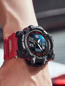 1pc Multi-Function Sports Electronic Watch With Dual Display, Suitable For Daily Wear, Great Gift Option