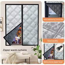 Zipper, Warm Winter Curtains, Heat-Insulating And Windproof Sealed Windows, Sound Insulation, Light Shielding, Screen Windows - Silver - View 2