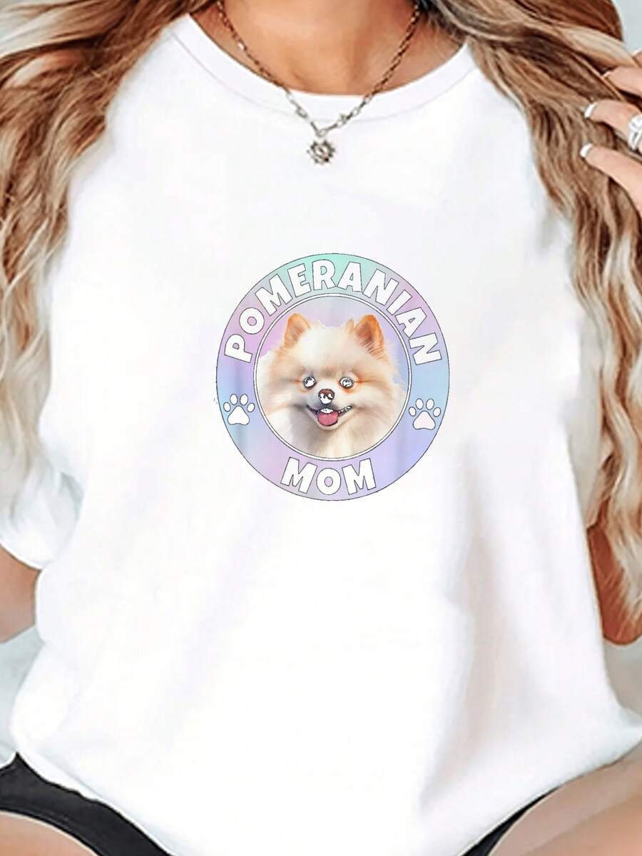 Best-Pomeranian-Mom-Dog-Breed-Pet-Owner-Lover-Friend-Women-T-Shirt - White - View 1