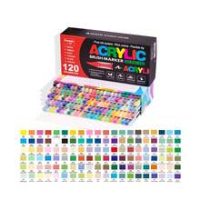 广纳 288/240/168 色软头丙烯马克笔套装，直接供墨系统，覆盖力强，笔尖灵活柔软，速干，绘画艺术用品，艺术家必备水彩笔套装，万圣节、圣诞节送给朋友的礼物 - 彩色 - 查看 28