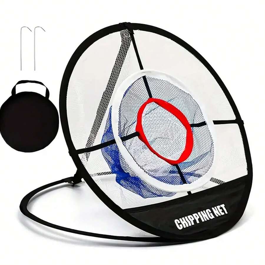 Red de chipping de golf plegable y portátil: red de entrenamiento desplegable para practicar el swing en interiores y exteriores | Diseño de instalación rápida con zonas objetivo | Nailon resistente para drive, chipping y mejora del juego - Red de astillado - Ver 1