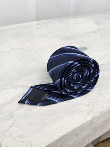 Luxury Men's Skinny Ties Polyester Silk Solid Polka Dot Striped Check Skinny Jacquard Groomsman Tie - 紫丁香色 - 查看 3