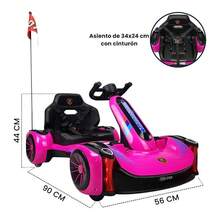 Remote Control Go Kart Electric Ride-On Toy With Light And Sound 12V - Pink - View 8