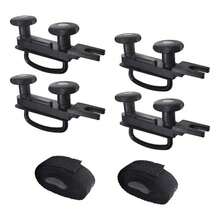 Juego de 4 soportes en U para caja de techo, universales, para coche y camión, con ancho interior de 85 mm, incluye 8 tuercas de segurida.d y 2 bandas redondas.