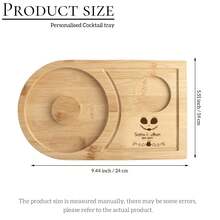 1pc Personalized Salt-Rimmed Bartender Tools, Wooden Cocktail Seasoning Tray-Laser Engraved Name-Suitable For Parties, Bars, Cocktail Receptions - A3-custom Halloween - View 4
