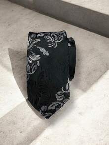 Luxury Men's Skinny Ties Polyester Silk Solid Polka Dot Striped Check Skinny Jacquard Groomsman Tie - 淺橄欖綠 - 查看 2