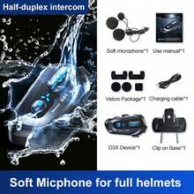 D3X Motorcycle Helmet Intercom, BT 5.4, IPX6 Waterproof, Music Sharing, Unlimited Number Of Intercoms, Suitable For All Motorcycle Helmets, Voice Control, Wireless Calling Headphones, Hands-Free Calling Music Headphones Suitable For Full And Half Helmets
