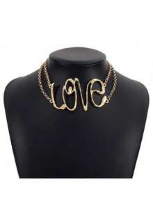 Minimalist Personality Exaggerated Letter Cool Chic Necklace Retro Fashionable Temperament Hip-Hop Style Necklace - AMORe Gold - View 7
