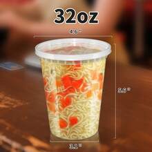 45 Sets Of Transparent Plastic Storage Containers With Lids [8/16/24/32 Ounces], For Food Storage, Made Of PP Material, Heat-Resistant Soup Cups, Leak-Proof, Microwaveable, Reusable, Suitable For Holding Fruits, Snacks, Vegetables, Noodles, Rice Soup, Suitable For Family Gatherings, Restaurants, Catering Services, And Halloween And Christmas Parties., Home Decor, Party & Christmas Storage - 45 Sets - 查看 11