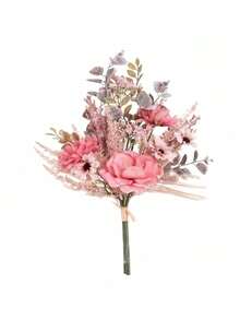 1 pièce Bouquet de fleurs artificielles Fausses fleurs d'anémone avec marguerite et eucalyptus, bouquet d'anémone au toucher réel pour vase, décoration de maison, hôtel, mariage, centre de table, cadeaux, anniversaire, remise de diplôme, décoration d'automne et de Noël