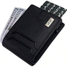 Cartera para Hombre de Piel con Tarjetero, Billetera Hombre con Proteccion RFID Antirrobo, Carteras para Caballero con Capacidad para 13 Tarjetas, Billetes y Ventana DNI, Regalos para Hombres - Negro + Cuero Saffiano - Ver 1