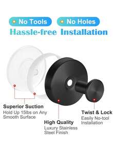 强力吸盘挂钩、真空吸盘淋浴挂钩、硅胶、可拆卸粘性吸盘、带挂钩的窗户吸盘、粘性墙挂钩、自粘挂钩、毛巾架、门袋挂钩 - 彩色 - 查看 4