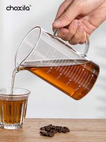 choxila 1pc High Borosilicate Glass Coffee Cup Measuring Cup Glass With Handle Graduated Cup Coffee Milk Juice Measuring Cup Transparent Glass Back To School - Coffee Measuring Cup - View 5