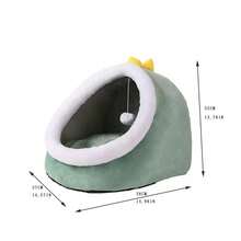 1 pieza Cama para gato/perro, Casa de mascotas cerrada y cálida para invierno, Extraíble y lavable, Diseño lindo para perros y gatos pequeños