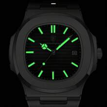 Luksusowy męski zegarek biznesowy na prezent marki POEDAGAR 50M, wodoodporny, kwadratowa tarcza, wyświetlacz daty, diamentowe znaczniki, świecąca stal nierdzewna 316L, japoński mechanizm kwarcowy, wbudowany, wysokiej jakości, ultradługa żywotność baterii, tata, brat, partnerzy, urodziny, święta, egzamin, powrót do szkoły, niezbędnik