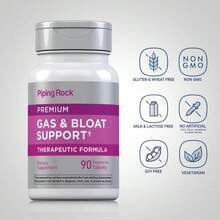 Piping Rock Bloat And Gas Support Pills | 90 Tablets | Supplement Blend For Women And Men | With Apple Cider Vinegar, Turmeric, Ginger Extract | Vegetarian, Non-GMO, Gluten Free - 白色的 - 查看 3