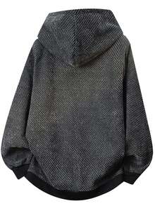 This Unisex Hooded Jacket From Fall 2025 Features A Gray Star-Filled Diagonal Stripe Design, A Luxurious Inspired American Style, And A Cardigan-Style Cut. The Loose Fit Makes It Suitable For Any Body Type, Making It Perfect For Both Work And Casual Wear. - 灰色 - 查看 2