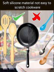 1件套硅胶勺子和滤网，沙拉勺，汤勺，餐勺，不粘厨具搅拌滤网，耐高温硅胶烹饪勺，用于搅拌、烘焙、烤制、品尝、烹饪和盛菜。您可以用它来炖菜、舀咖啡、茶、沙拉、酱汁、糖、盐、蜂蜜