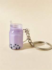 1pc Creative Faux Pearl Bubble Tea Keychain, Cute Personalized Keyring Bag Charm, Party Small Gift Halloween Accessories Teachers Day Bag Accessories Lanyards With Id Holder Car Accessories Bag Charms Car Accessories Friend Sister Gift Ideas - Coffee Brown - View 18