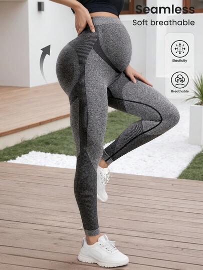 Maternity Wide Waistband Belly Support Leggings
