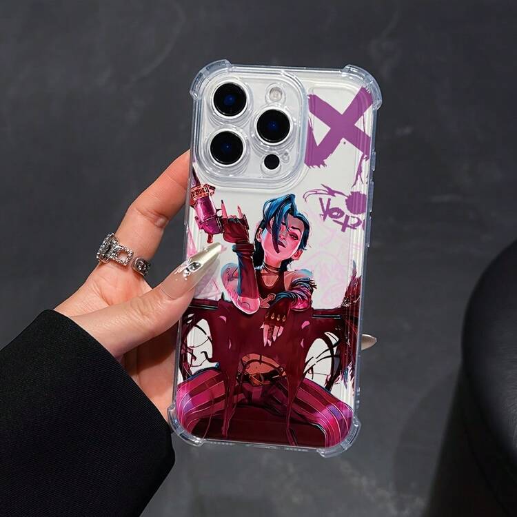 Funda de Teléfono a la Moda para los Modelos de  16, 15, 14, 13, 12, 11 Pro Max, X, XR, XS Max, 8 y 7 Plus con Parte Trasera Suave y Clara y Función Antigolpes Agregada - Mezcla de colores - Añade 8