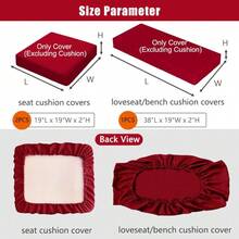 Outdoor Patio Seat Cushion Covers, 3 Pack Waterproof Replacement Cushion Cover Fit For 4-Seater Wicker Rattan Conversation Set Loveseat Chair Couch Furniture, Cover Only, 38x19x2,19x19x2, Burgundy,18147977