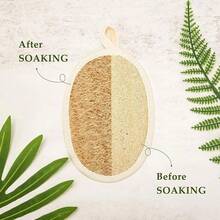 Loofah Sponge Shower Natural Loofah Exfoliating Body Scrubber For Women And Men, -Friendly And  Shower Luffa Sponge For Face And Body, Beige - 淺褐色的 - 查看 5